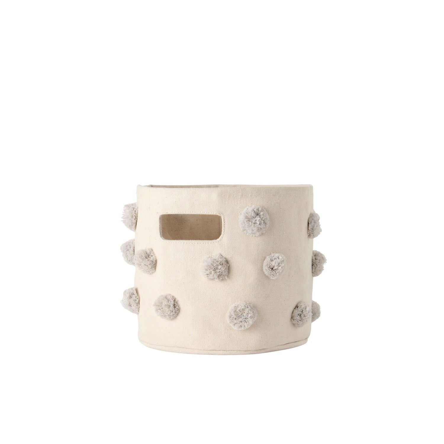 Mini Pom Pom Basket - Grey