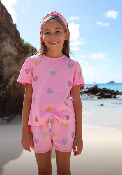 Crystal Hearts Short Set (Pink)