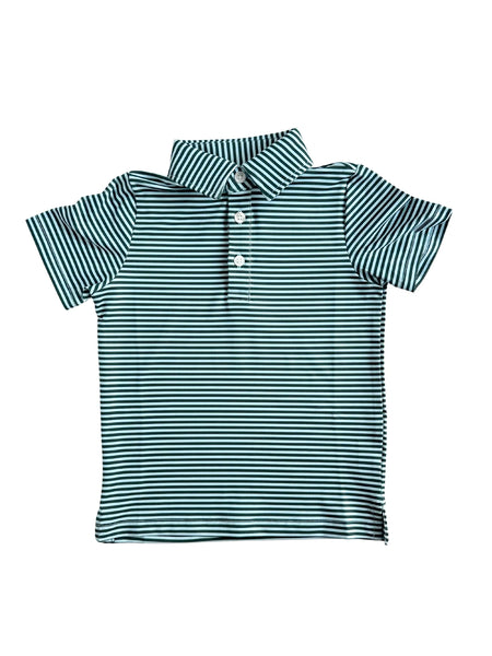 Performance Polo (Green and Light Blue)