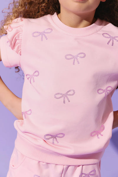 Pretty In Crystal Bows Short Set