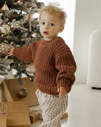 Chunky Knit Sweater - Cranberry