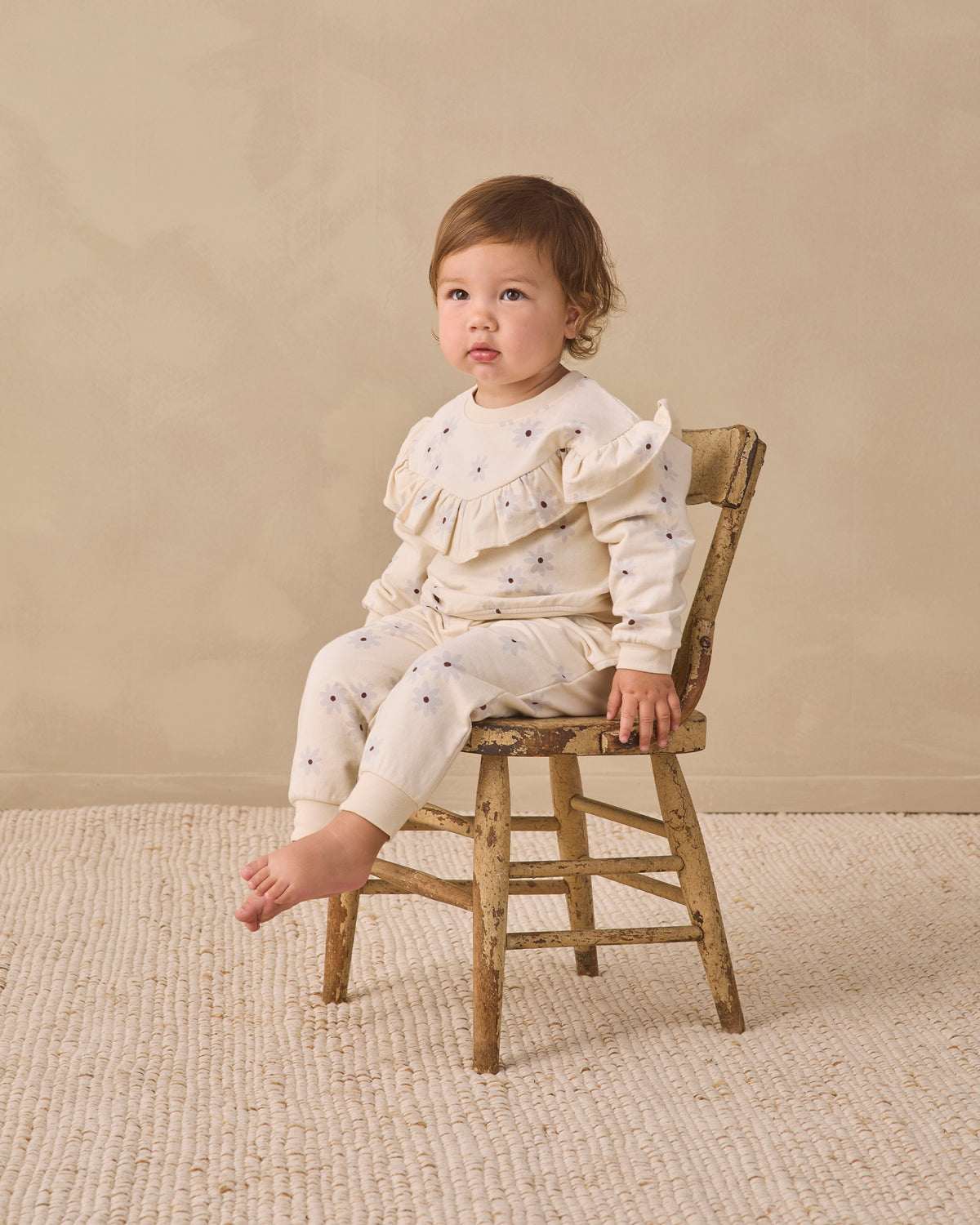 Relaxed Fleece Sweatshirt Set - Blue Daisy
