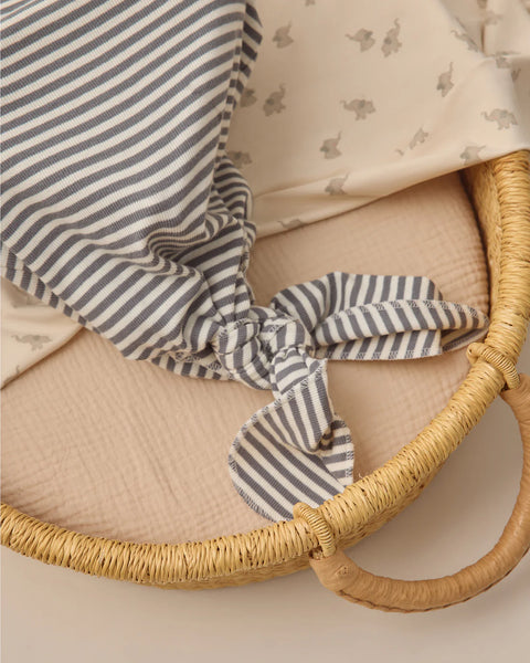 Knotted Baby Gown (Ocean Stripes)