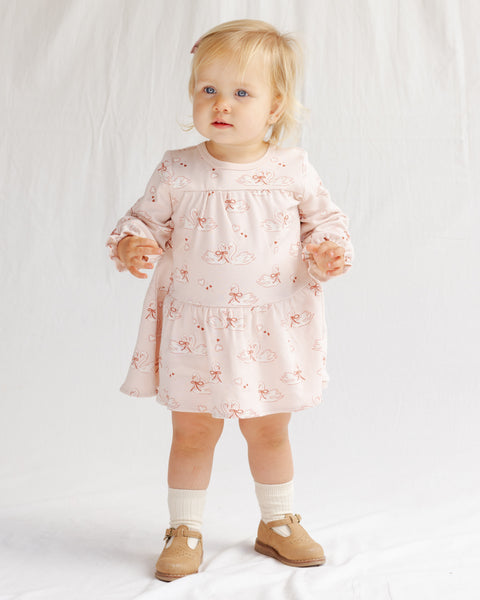 Tiered Jersey Dress (Swans)