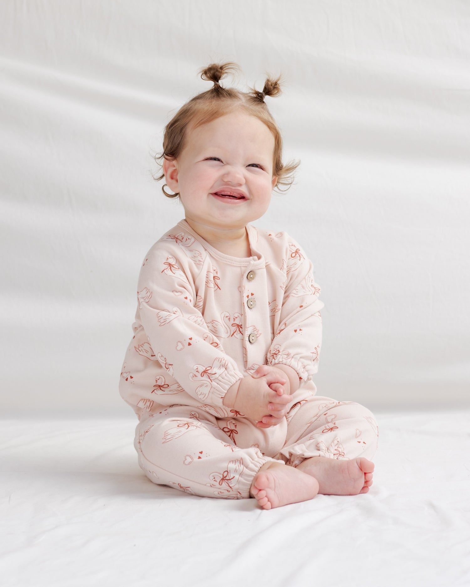Henley Bubble Jumpsuit (Swans)