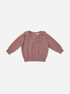 Petal Knit Sweater - Fig *LAST ONE - 6/12m*