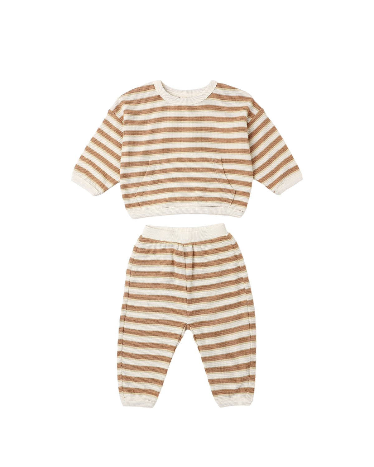 Waffle Slouch Set - Spice Stripe