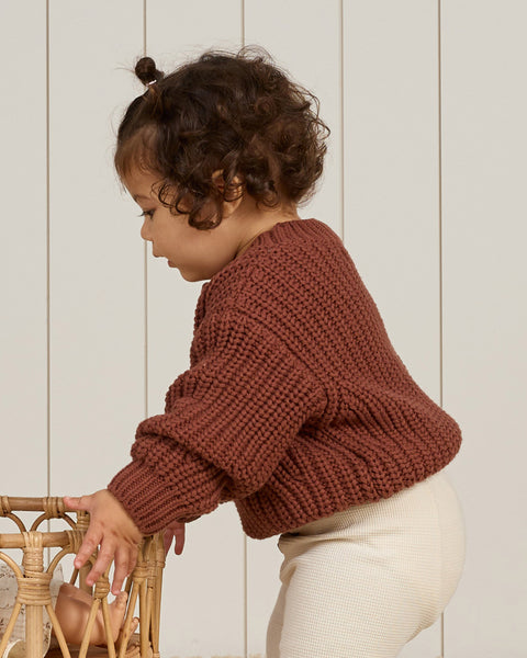 Chunky Knit Sweater - Cranberry