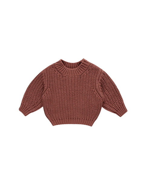 Chunky Knit Sweater - Cranberry