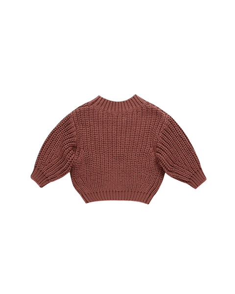 Chunky Knit Sweater - Cranberry