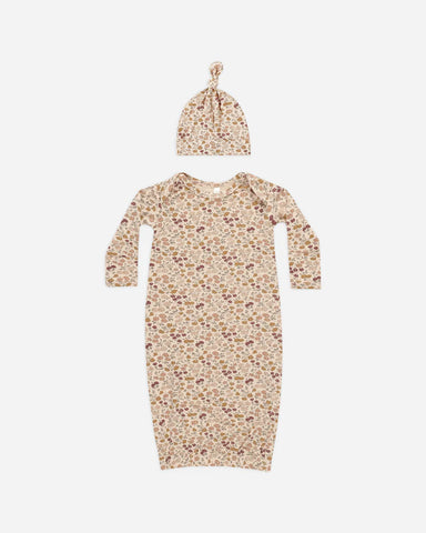 Bamboo Baby Gown + Hat - Posy