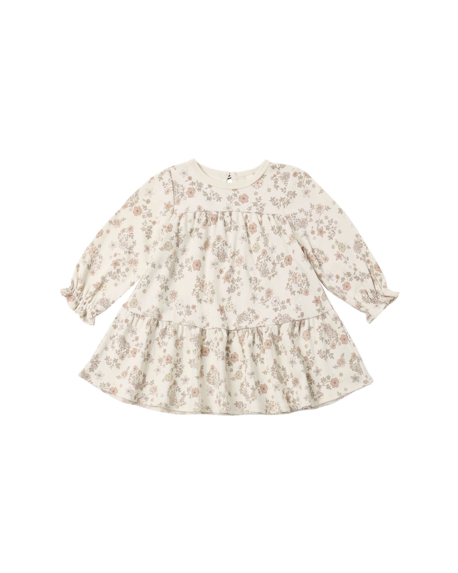 Tiered Jersey Dress - Floral Vine