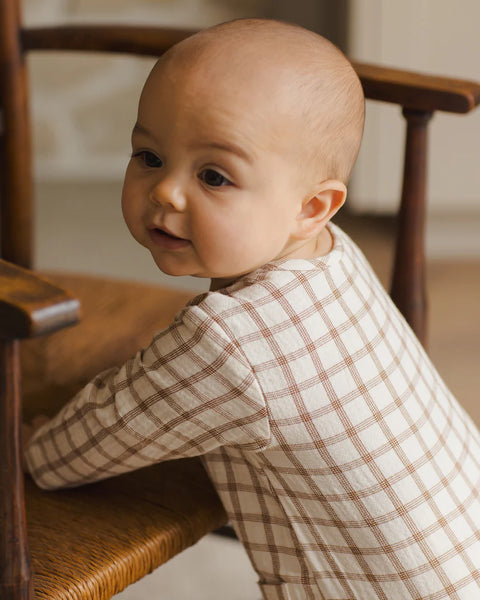 Pocketed Woven Jumpsuit - Cinnamon Plaid