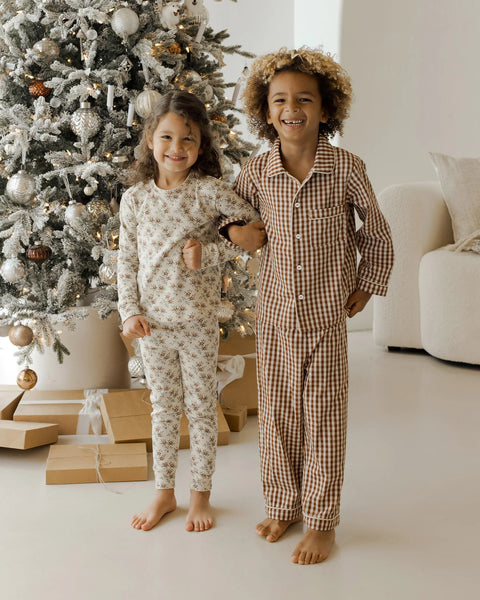 Long Sleeve Pajamas - Brick Gingham