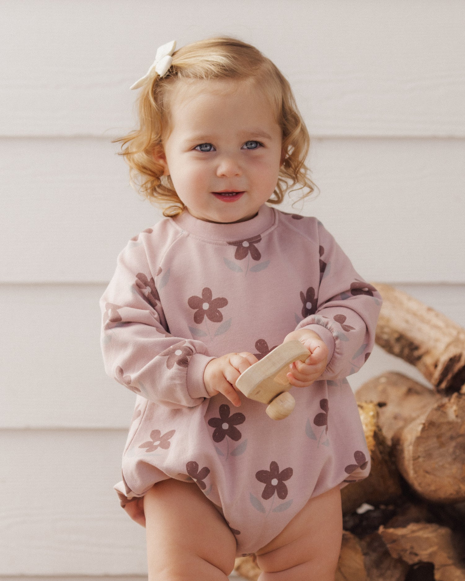 Crew Neck Romper - Rosewood Daisy