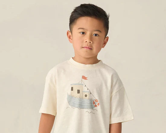Relaxed Tee/ Sam Shirt (Tug Boat/Navy)