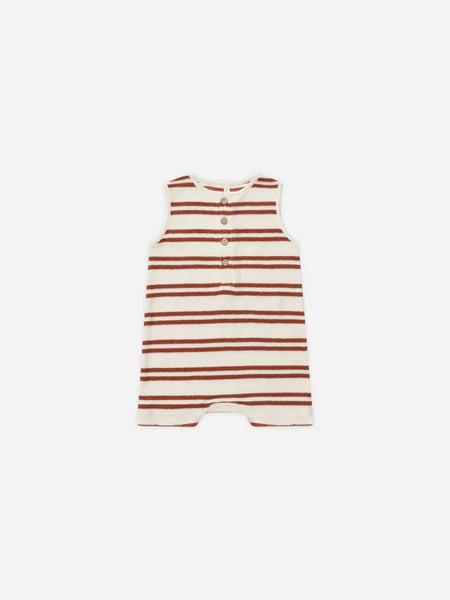 Davis Romper - Red Stripe