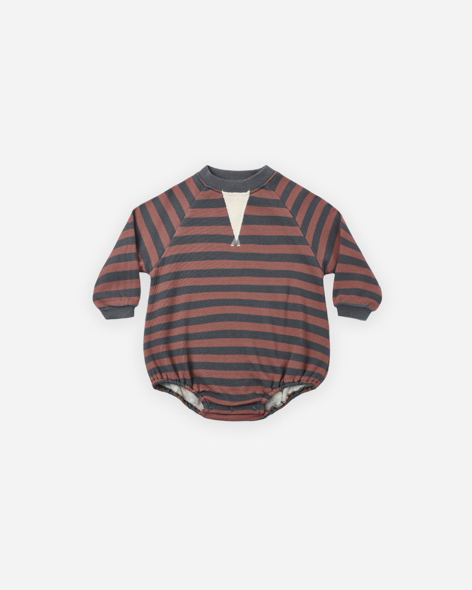 Crew Neck Romper - Mulberry Stripe