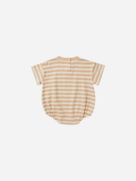 Relaxed Bubble Romper - Apricot Stripe