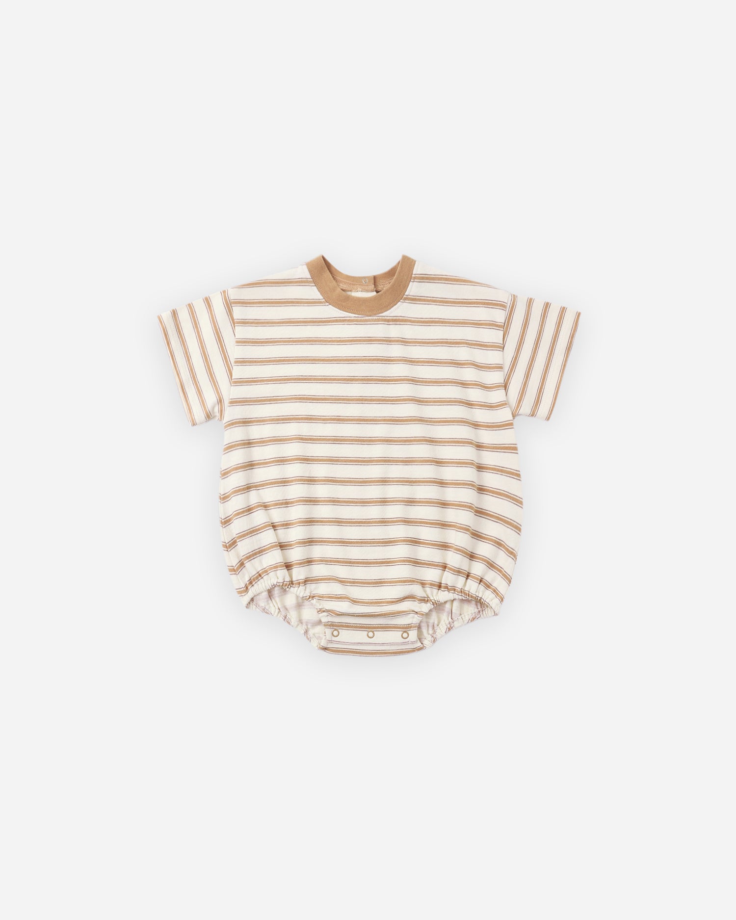 Relaxed Bubble Romper - Fawn Stripe