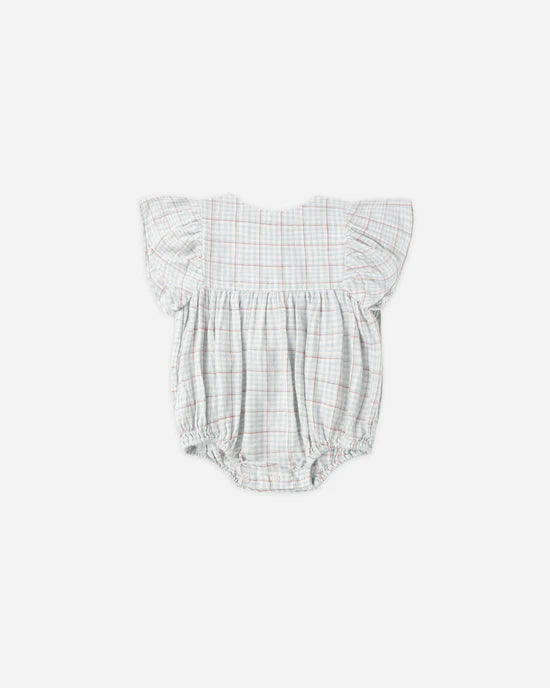 Kalea Romper (Light Blue Plaid)