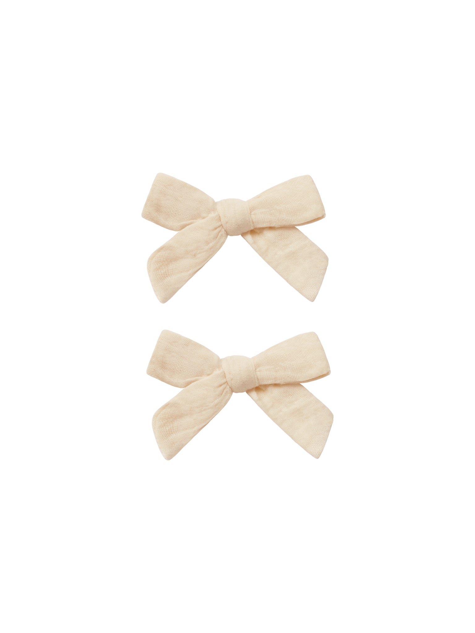 Linen Bow with Clip Set - Ecru