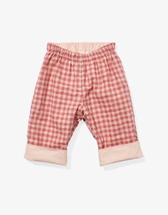 Pink Gingham Reversible Baby Pants