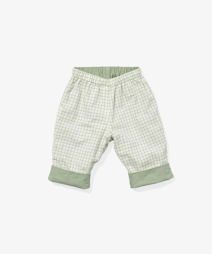 Green Tattersall Reversible Baby Pants