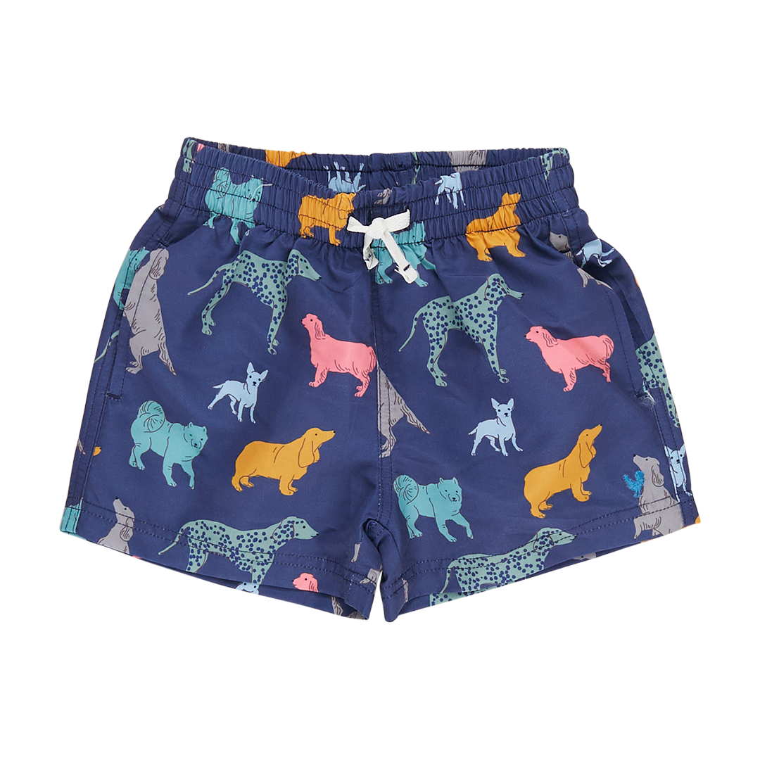 Boys Swim Trunk - Navy Dogs