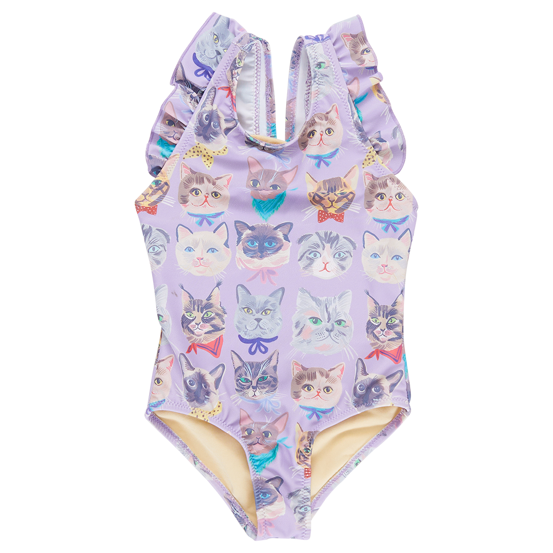 Girls Liv Suit - Lavender Cool Cats