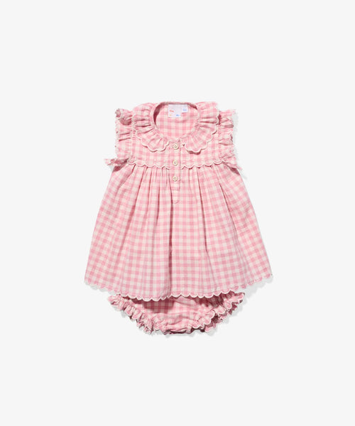 Sadie Baby Dress - Rose Check