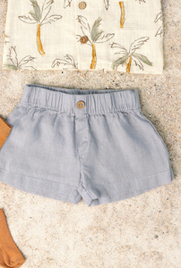 Linen Short - Pale Blue