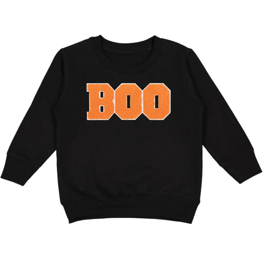 Boo Patch Halloween Sweatshirt Black