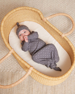Knotted Baby Gown  + Hat - Criss Cross