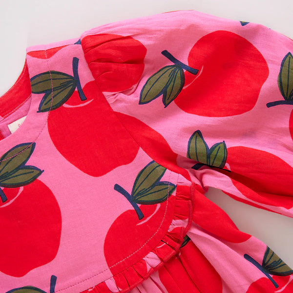 Girls Rowan Dress - Pink Apples