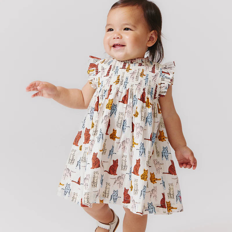 Baby Girls Stevie Dress - Tabby Cats