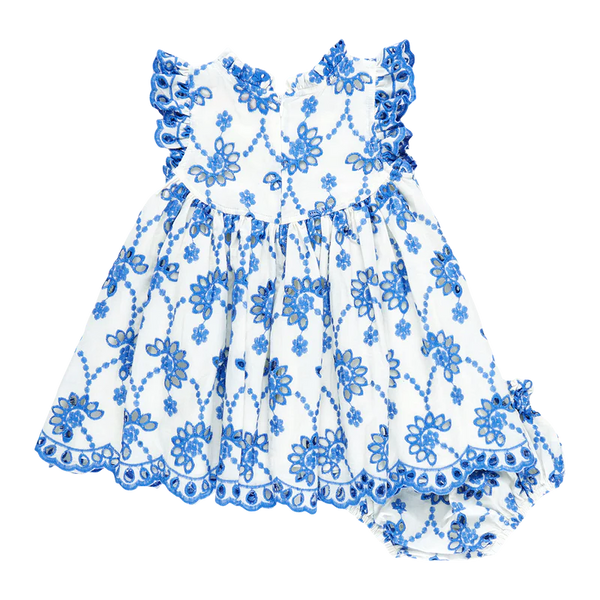Baby Girls Cynthia Dress Set - Blue Eyelet