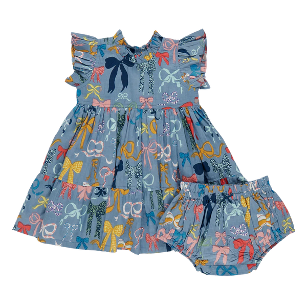 Baby Girls Jennifer Dress - Bows on Bows