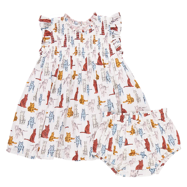 Baby Girls Stevie Dress - Tabby Cats