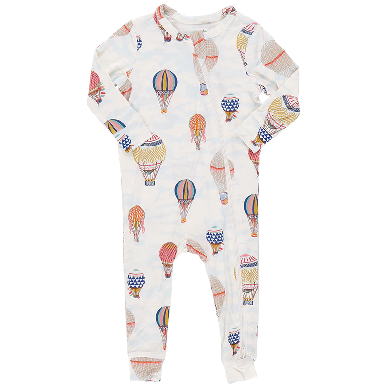 Baby Bamboo Zip Romper PJ - Hot Air Balloon