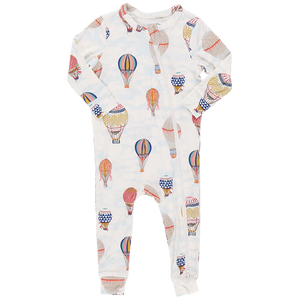 Baby Bamboo Zip Romper PJ - Hot Air Balloon