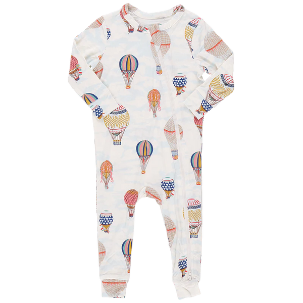 Baby Bamboo Zip Romper PJ - Hot Air Balloon