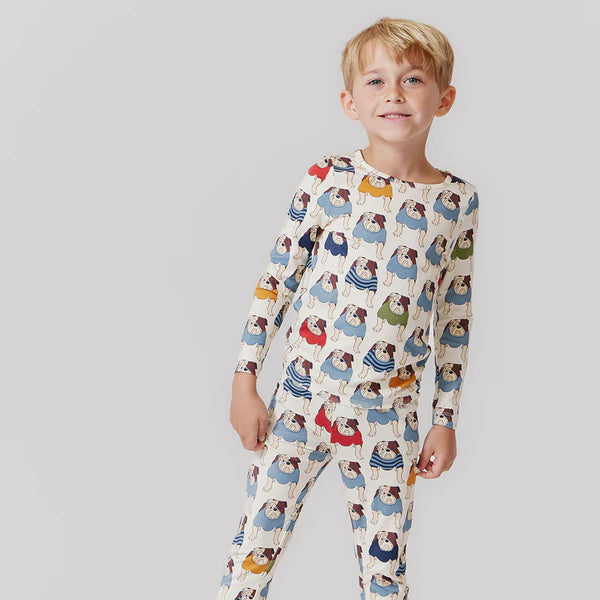 Kids Bamboo PJ Set - Bulldogs