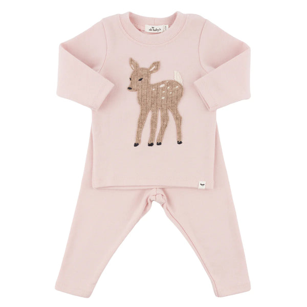 Deer Applique Set - Dusty Pink