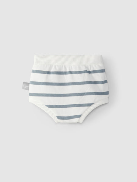 Organic Cotton Diaper Cover Shortie - Blue Stripe