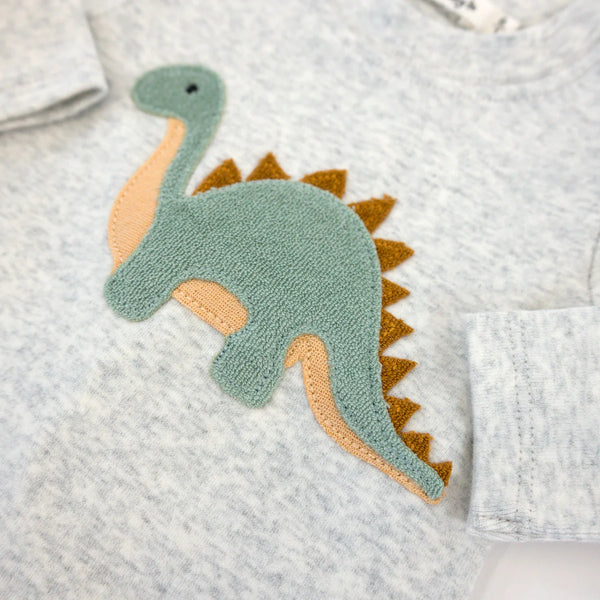 Dino Applique Set - Heather Grey