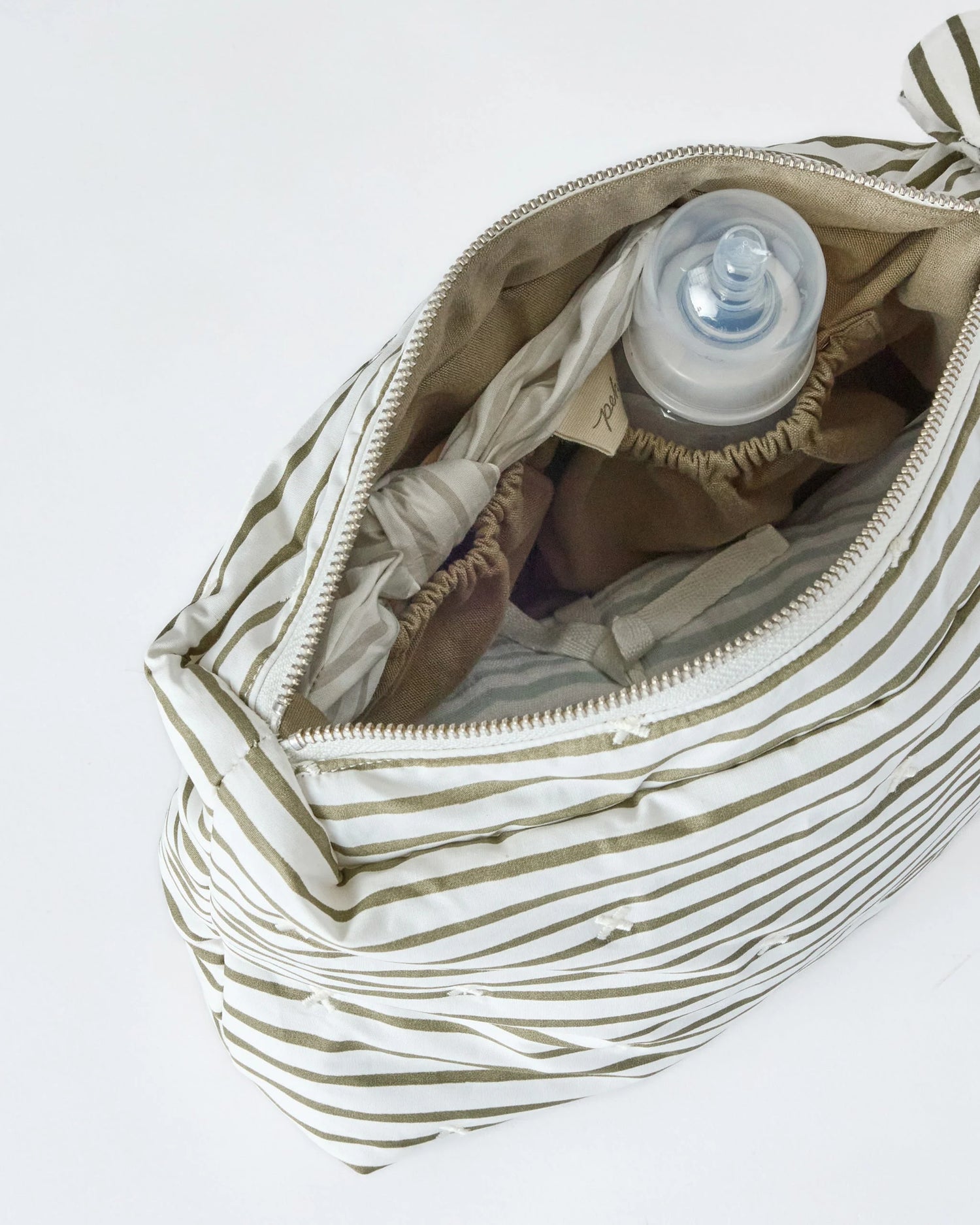 Medium On the Go Pouch - Stripes Away Olive
