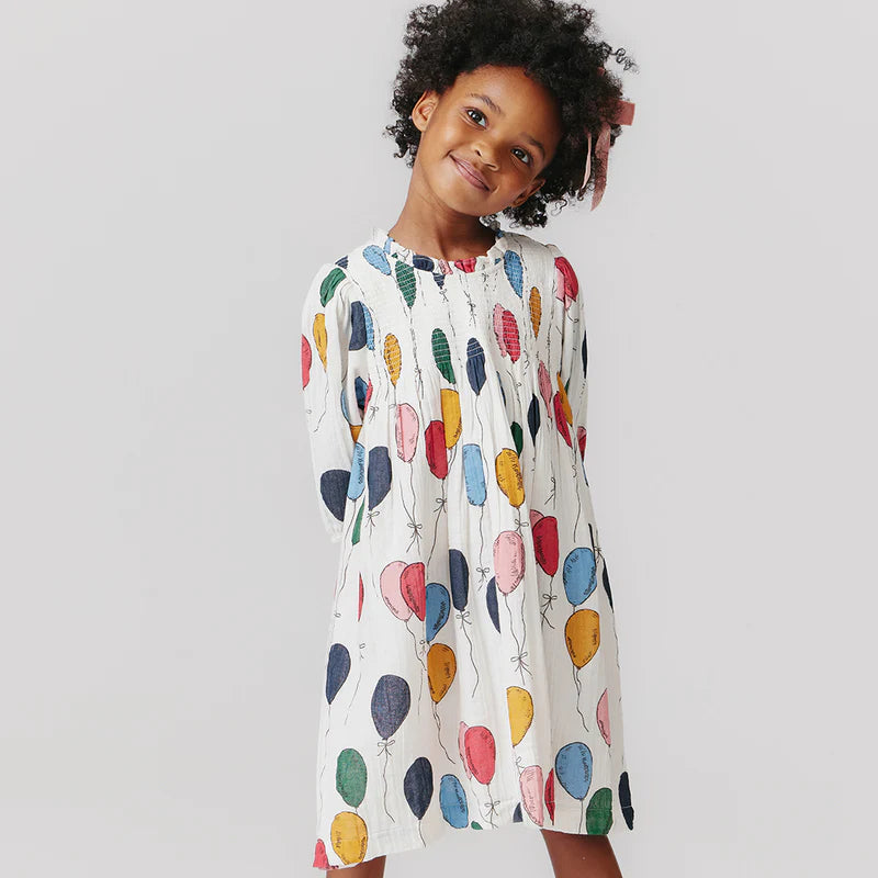 Girls Puff Sleeve Stevie Dress - Balloon Bunches