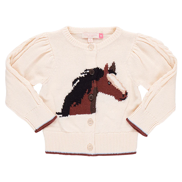 Girls Cable Constance Sweater - Wild Horse