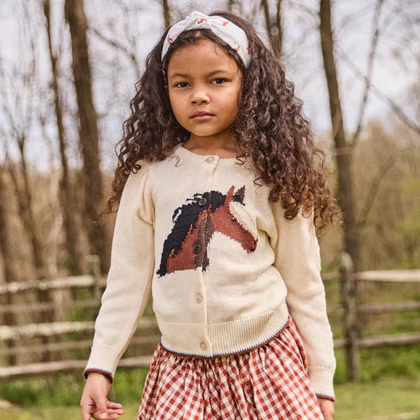 Girls Cable Constance Sweater - Wild Horse